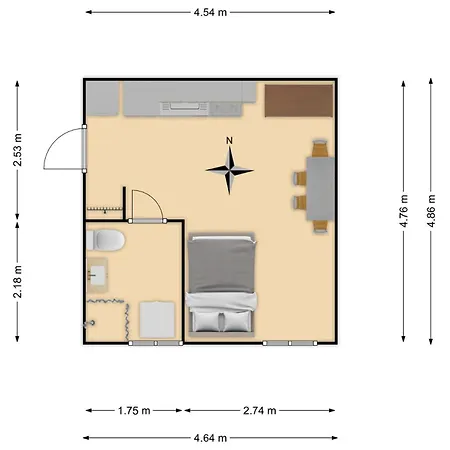 Korter Peaceful With Desk & Free Parking Near Center *